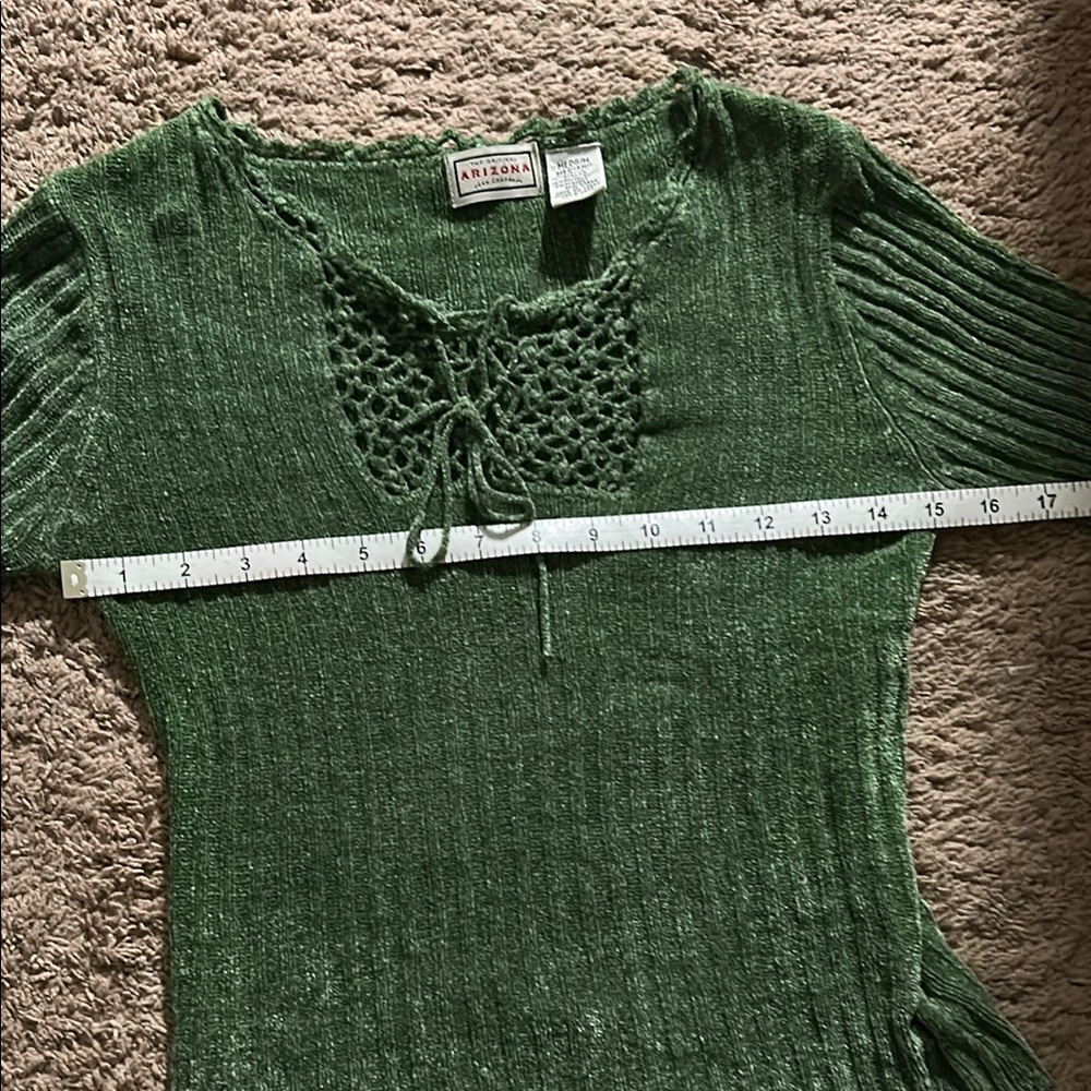 Arizona Jean Company Green Crew Neck Sweater - Picture 6 of 7